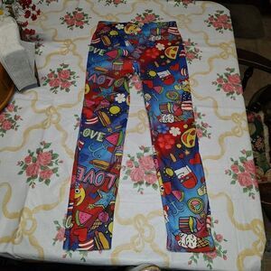 New No Boundaries Americana Print seamless capri Leggings Junior XS 1